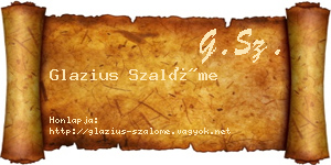 Glazius Szalóme névjegykártya